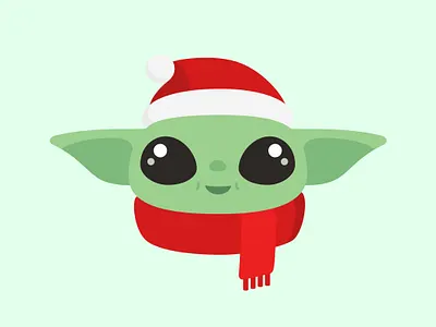 Santa Baby (Yoda) baby yoda christmas cute grogu illustration star wars sticker the child the mandalorian vector