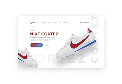 Nike shop landing page cortez design landing nike shop webdesign