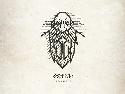 Jotunn folklore giant linework logo mythology