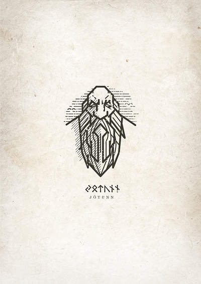 Jotunn folklore giant linework logo mythology