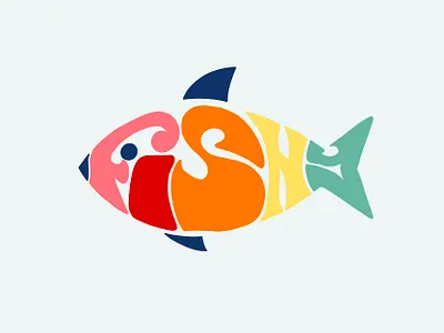 Fishy Logo Design animal colors design digitalart fish icon illustration letters logo play word