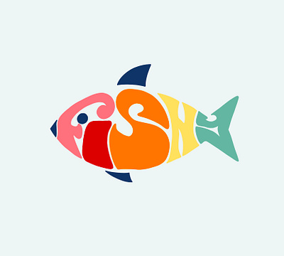 Fishy Logo Design animal colors design digitalart fish icon illustration letters logo play word