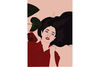 lady in red creative design illustration art illustrations illustrator line art vector