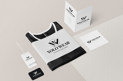 Yolo Wear brand final logo. black brand branding business corporate corporate identity design icon illustration logo modern vector yw logo yw logo
