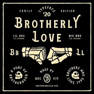 BROTHERLY LOVE FONT FAMILY badge branding brothers craft beer font family identity illustration lettering logo new font packaging resources type typography