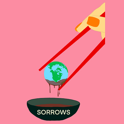 World's Sorrows digitalart graphic graphicdesign illustration logo logodesign pink sorrow sushi world worldcup