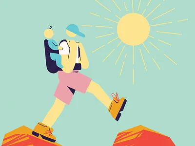 Vitamin D 2d air character design fresh health hike illustration mental minerals outdoor photoshop selfcare vitality walking wellbeing wellness