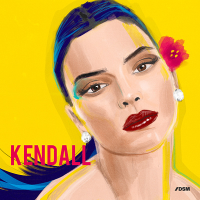 kendall digital painting digital portrait digitalart flatdesign illustration kardashian kendall kendall jenner photoshop portrait postrait