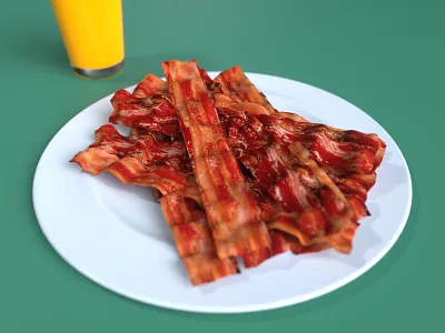 Crispy Bacon 3d c4d design texturing