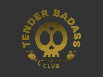 Tender Badass Club badge badge logo club roses screenprint skull tshirt vector