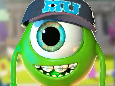 Mike Wazowski Monster University 3d 3d art 3d artist animation character design disney disney art monsters inc pixar zbrush