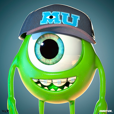 Mike Wazowski Monster University 3d 3d art 3d artist animation character design disney disney art illustration monsters inc pixar zbrush