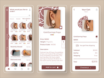 eCommerce app design app design ecommerce app ecommerce app design jewelry app mobile app mobile app design mobile ui online shop online shop app online shopping online store ui ui design uidesign uiux uiux design ux uxdesign uxui