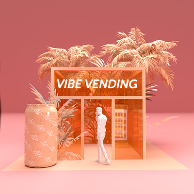 Maison presents Vibe Vending Citrus Brand Sampling Experience 3d art 3d design 3d designer adobe dimension adobe photoshop booth brand design brand identity brand sampling branding coral exhibit design experiential design immersive retail installation art pop up product design retail design tradeshow booth urban art