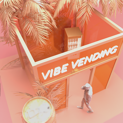 Maison presents Vibe Vending Citrus Brand Sampling Experience 3d art 3d design 3d designer adobe dimension adobe photoshop booth brand design brand identity branding citrus coral dimension experiential design immersive retail installation art monochromatic pop up retail design tradeshow booth urban art