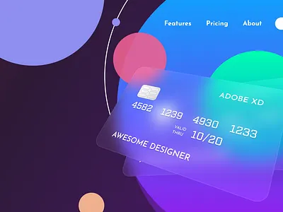 3D Credit Cards with a Background Blur 3d transforms background blur blur cards landing page