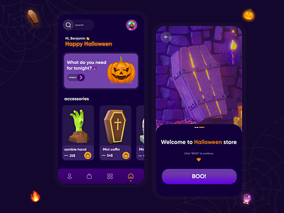 halloween store 3d app design halloween halloween design halloween store icon mobile app mobile ui ui ux visual design