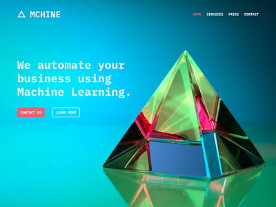 HeroSections001 - MCHINE adobexd colors hero section ibm plex machine learning photo practice pyramid unsplash webdesign xd