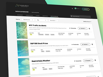 Maven Analytics Data Playground analytics design ui web web design webapp