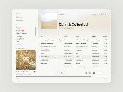 Music Player — Light Mode 2020 app controls desktop interface light mode macos music music app music player play player playlist product design ui ux volume web web design windows