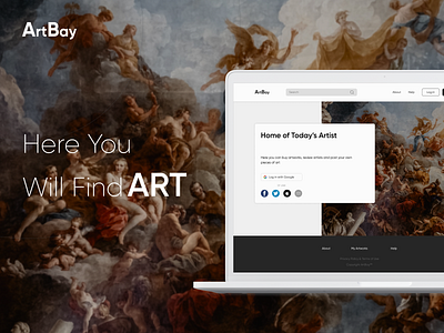 Art Selling Platform art design ecommerce figma gallery mobile painting photoshop redesign social network ui uiux ux