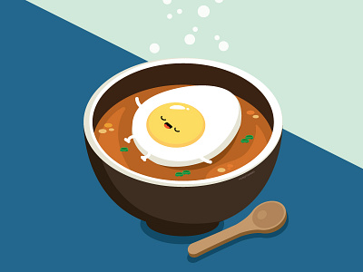 Onsen Tamago character character design cute food happy illustration illustrator vector