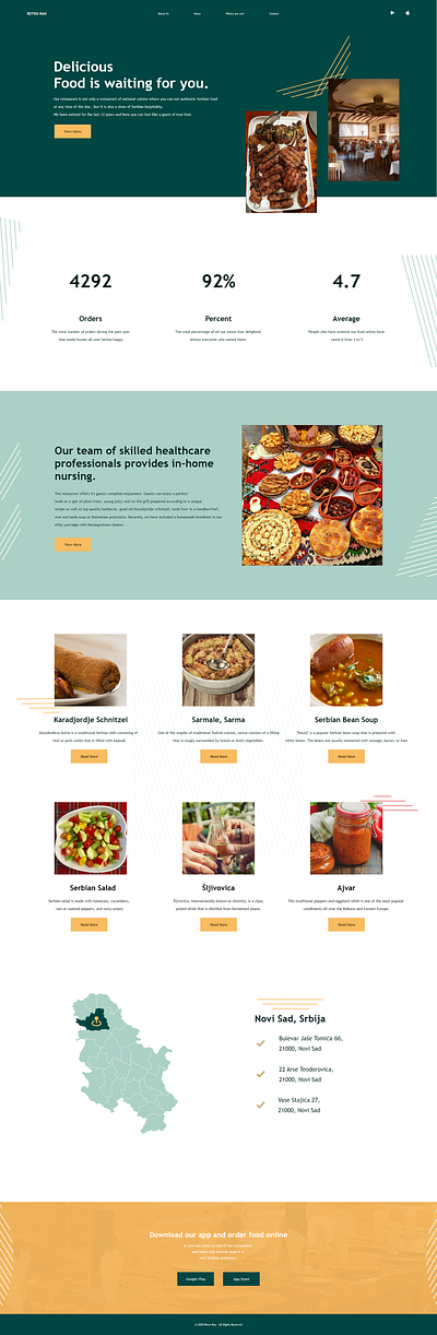 "Retro-Ran" Restaurant css3 design front end design front end development html5 typography ui ux web webdesign