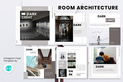 Instagram Feed Template - Room Architecture branding design graphicdesign instagram instagram post instagram template powerpoint presentation tamplate