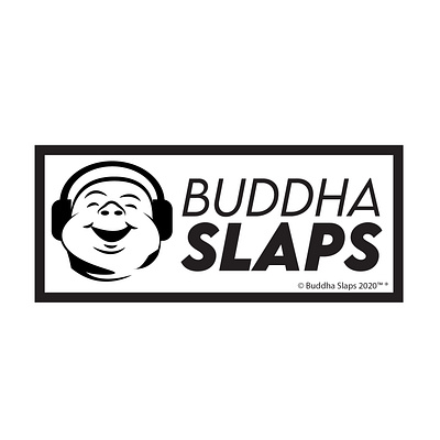 Buddha Slaps logo Sticker - B&W adobe illustrator buddha slaps buddha slaps logo work logodesign sticker