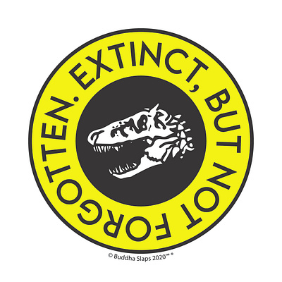 Extinct - Dinosaur Sticker Design adobe illustrator art direction buddhaslaps buddhaslaps concept design dinosaur illustration procreate sticker typography