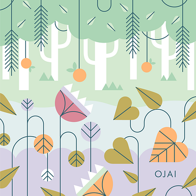 Calendar in the works! calendar california design foliage illustrator mid century nature ojai oranges vector