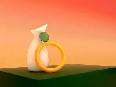 Vase and Hoop 3d 3d art 3d artist 3d artwork 3d illustration 3d modeling cinema4d cinema4dart illustration vase vases