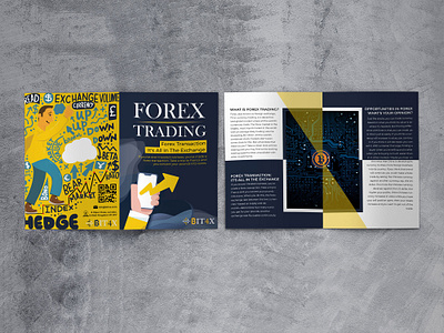 Bit4x branding brochure design clean forex trading trading