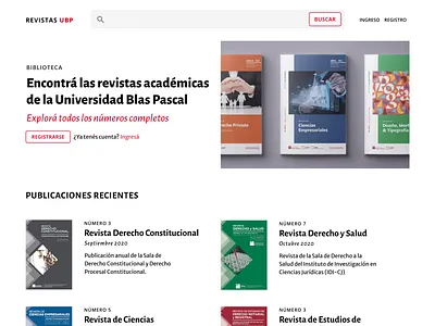 Library of academic journals for Universidad Blas Pascal catalog search typography ui web