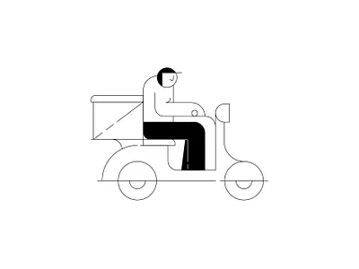 Delivery Man art artwork bw design graphicdesign illustration line art lineart minimal illustration minimalism minimalist pictogram vector