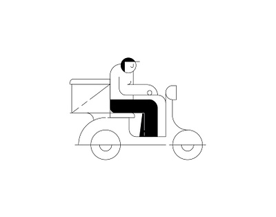 Delivery Man art artwork bw design graphicdesign illustration line art lineart minimal illustration minimalism minimalist pictogram vector