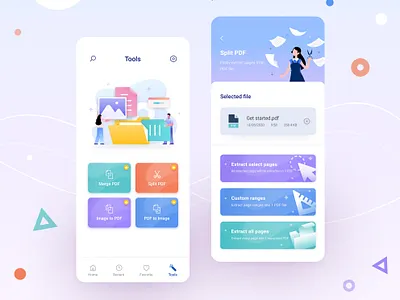 PDF Reader App app color design document edit file home illustraion interface ios app mobile office pdf reader tool ui ux
