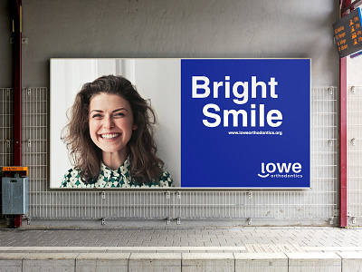 Lowe Orthodontics Sign Design banner billboard design blue white logo brand identity design branding branding agency clever logo dental logo flat logo logo design inspiration 2020 logo designer logodesign modern logo road side banner road side sign sign design smile logo top logo designer