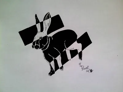 monochrome rabbit animation art branding design graphic design icon illustration illustrator logo vector