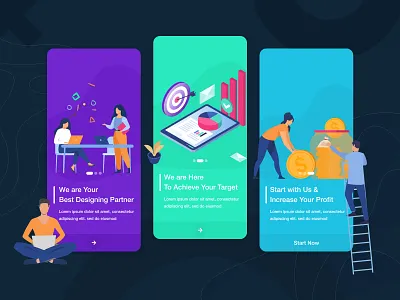 Onboarding UI/UX Design app illustration mobile app design typography ui ui design ux ux design vector