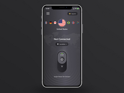 VPN App Mock-up appdesign appdesigner design iphone ui uidesign uidesigner uidesignpatterns uiuxdesign uxdesign uxdesigner uxui uxuidesign uxuidesigner vpnapp