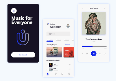 Music player app app design flat illustration music app ui ux