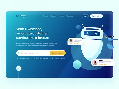 Chatbot - for enterprises - Dark theme artificial intelligence chat chatbot customer service dailyui dailyuichallenge dark theme hero section homepage iconography illustration landing page logodesign minimal technology ui uichallenge uidesign uxdesign website