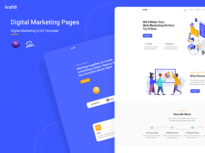 Digital Maketing UI KIT Template admin dashboard admin design admin panel admin template admin theme bootstrap bootstrap 4 bootstrap ui kit branding digital marketing kraft8 sass ui ui ux design ui design ui kit uiux