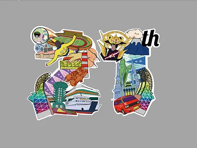 Logo 21st Annivesary - Cilegon City Draft anniversary logo collage art collage logo logo