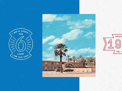 Motel 6 Badges 60s badge badges branding motel motel sign motel6 retro vector