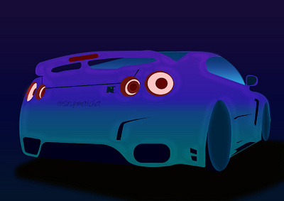 Nissan GTR art design flatdesign illustration