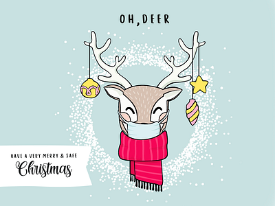 deer christmas deer mask merry snow
