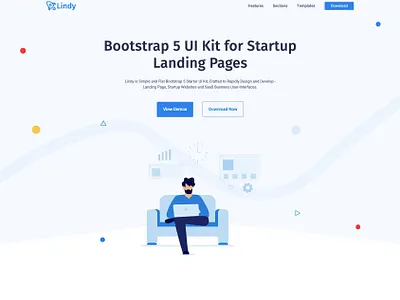 Free Bootstrap 5 UI Kit - Lindy bootstrap bootstrap 5 clean design freebie html landing page template ui ui kit ux