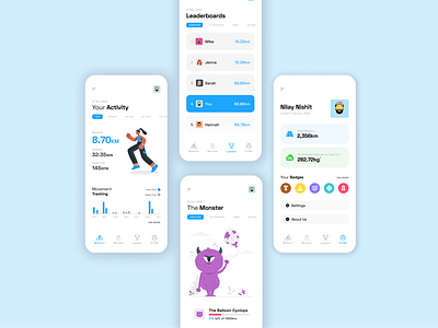 Velocipede - Activity Tracker activity tracker app concept leaderboard profile ui ux workout workout app